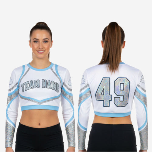 Personalized Cheerleading Jersey in White - Youth & Adult