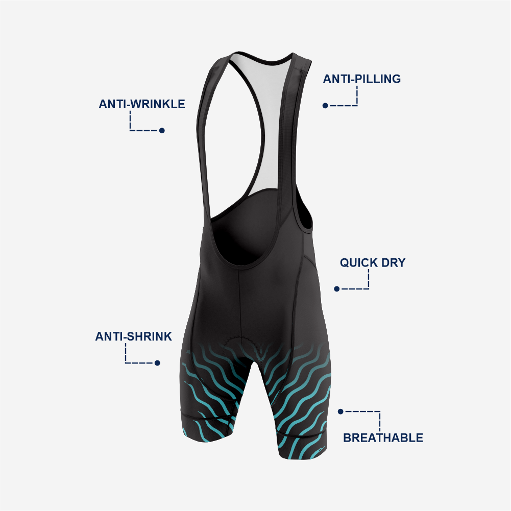 Premium Men's Black Cycling Bib Shorts – Breathable, Padded & Performance