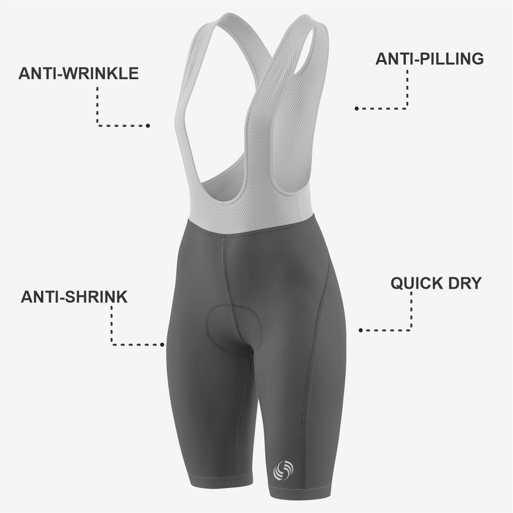 Premium Custom Gray Cycling Bib Shorts for Women - K2 Sportswear | Custom Sports Uniforms & Apparels - K2 Sportswear
