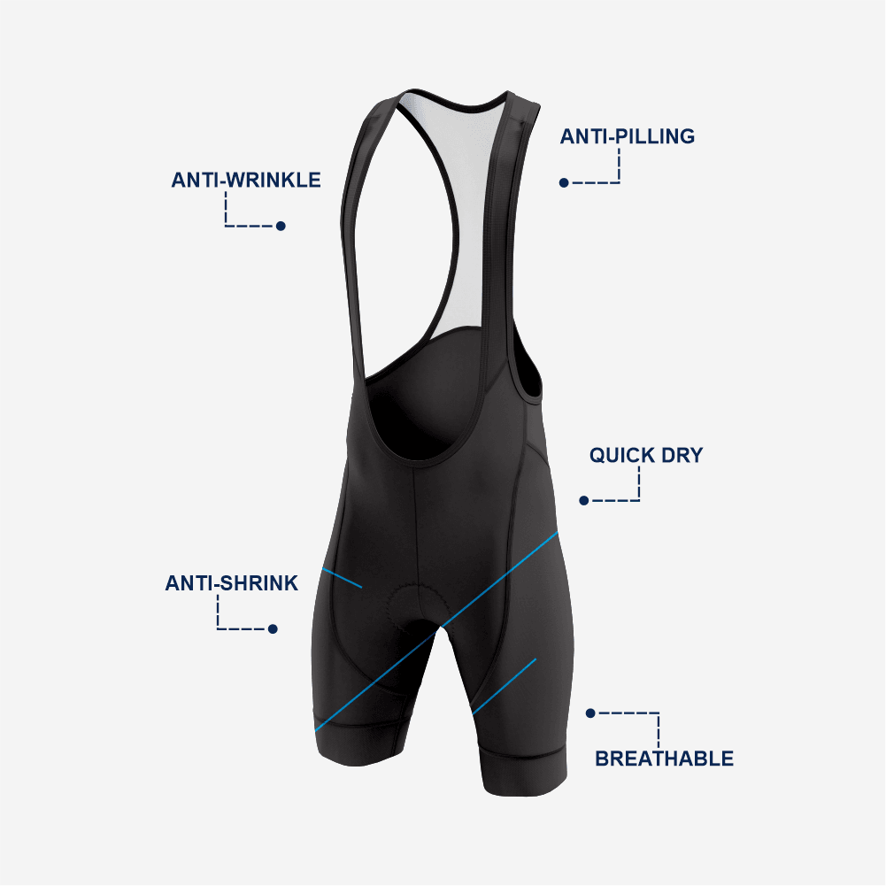 Men’s Long Sleeve Cycling Top and Bib Shorts Set - Blue & Gray - K2 Sportswear | Custom Sports Uniforms & Apparels - K2 Sportswear