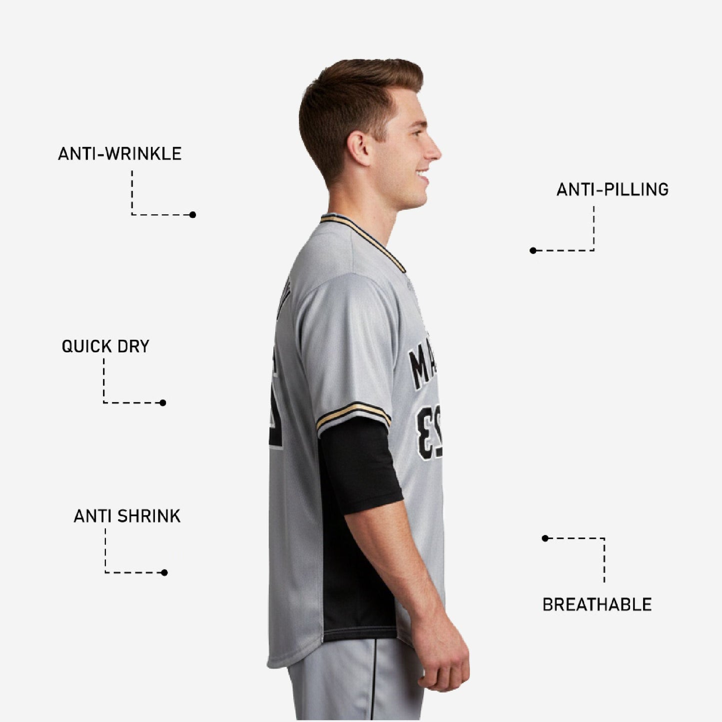 Personalized Baseball Jersey - Custom Team Name Number Sublimated Baseball Shirt