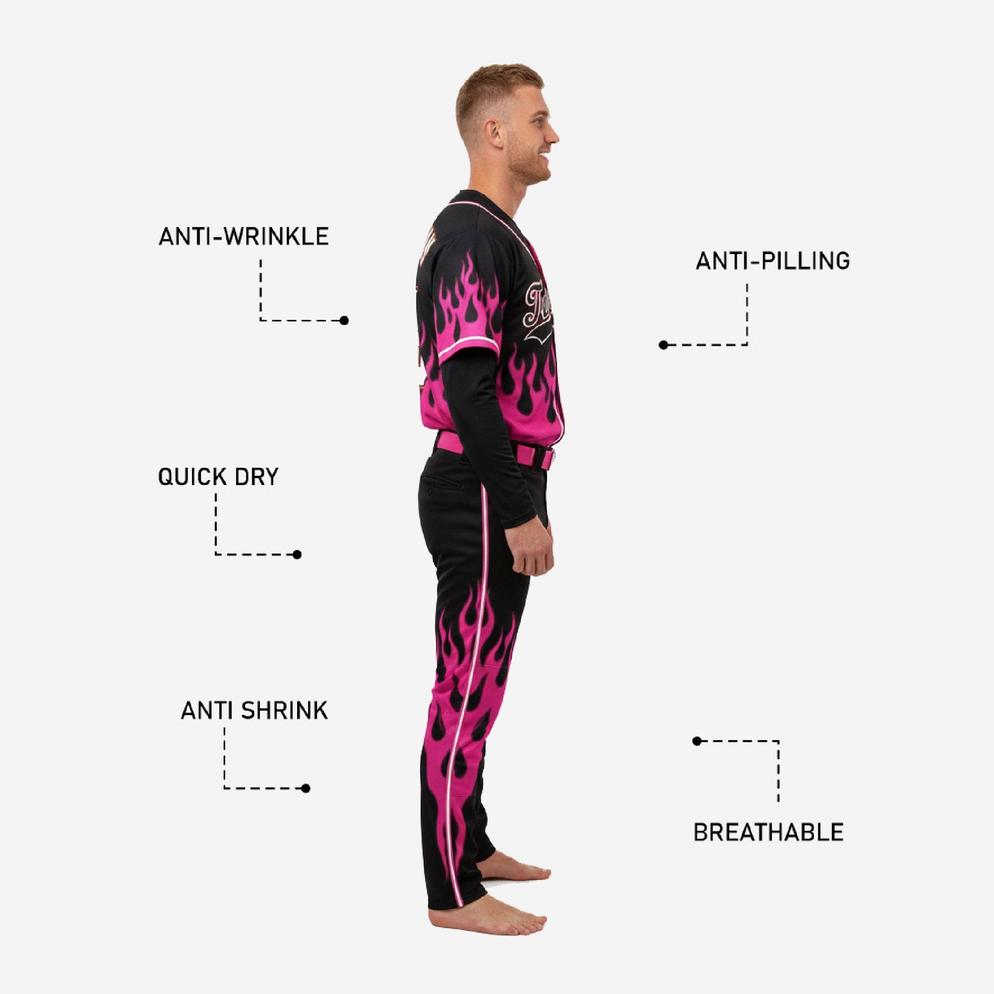 Custom Baseball Team Uniform - Jersey & Pants Custom Name Number