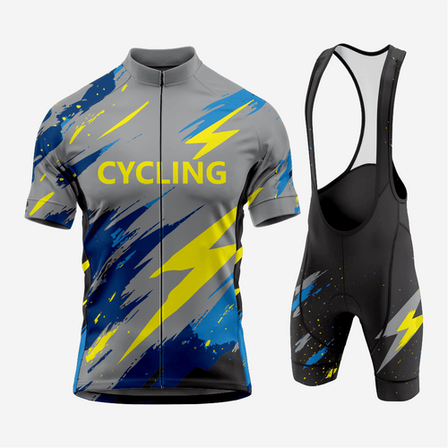 Men's Gray Cycling Jersey and Shorts Set Pro Fit - K2 Sportswear | Custom Sports Uniforms & Apparels - K2 Sportswear