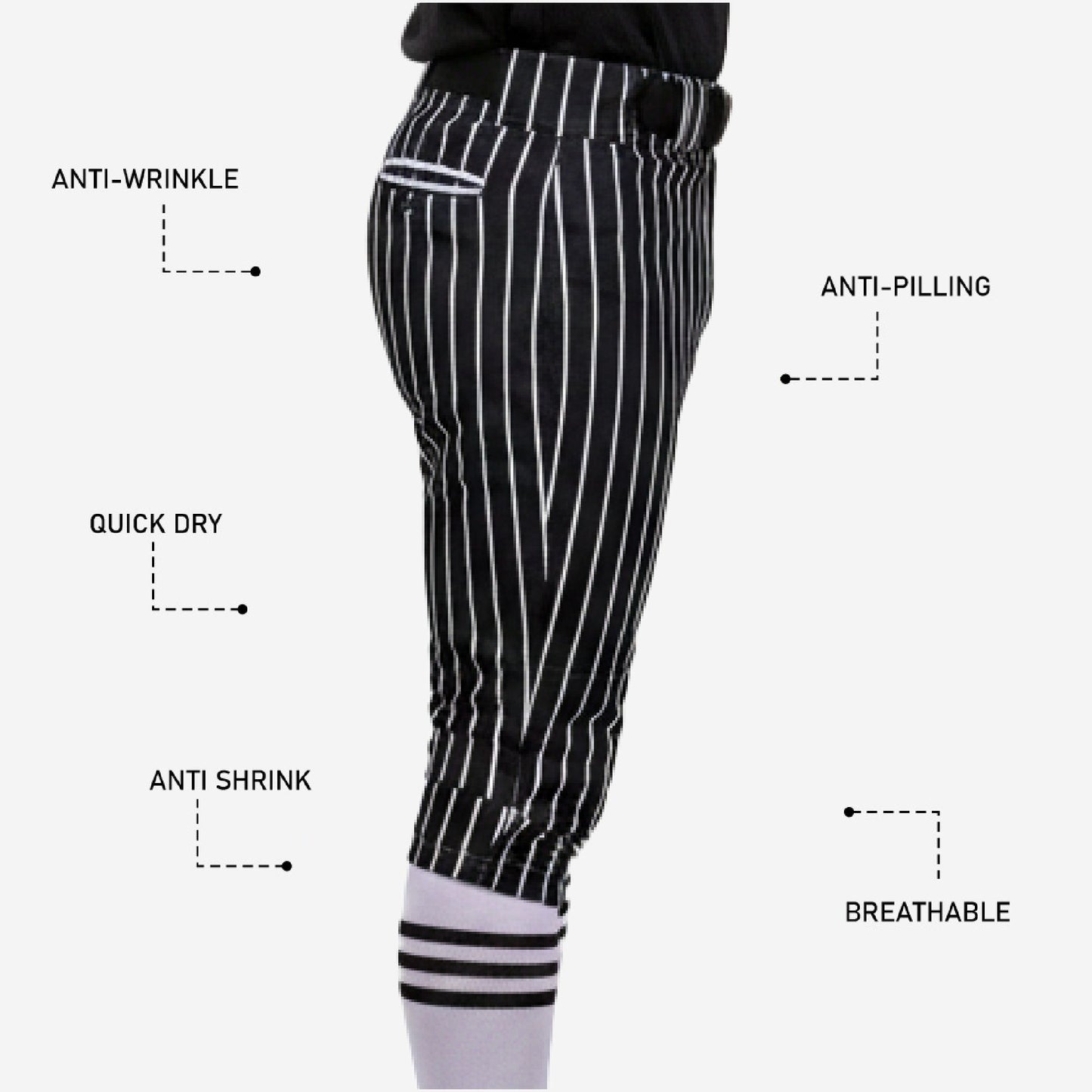 Personalized Baseball Knicker Pants - Custom Pinstripe Baseball Uniform Pants