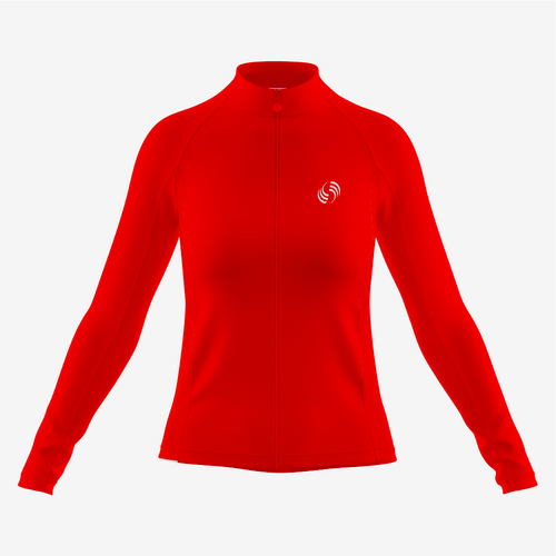Premium Red Women's Long Sleeve Cycling Jersey - K2 Sportswear | Custom Sports Uniforms & Apparels - K2 Sportswear