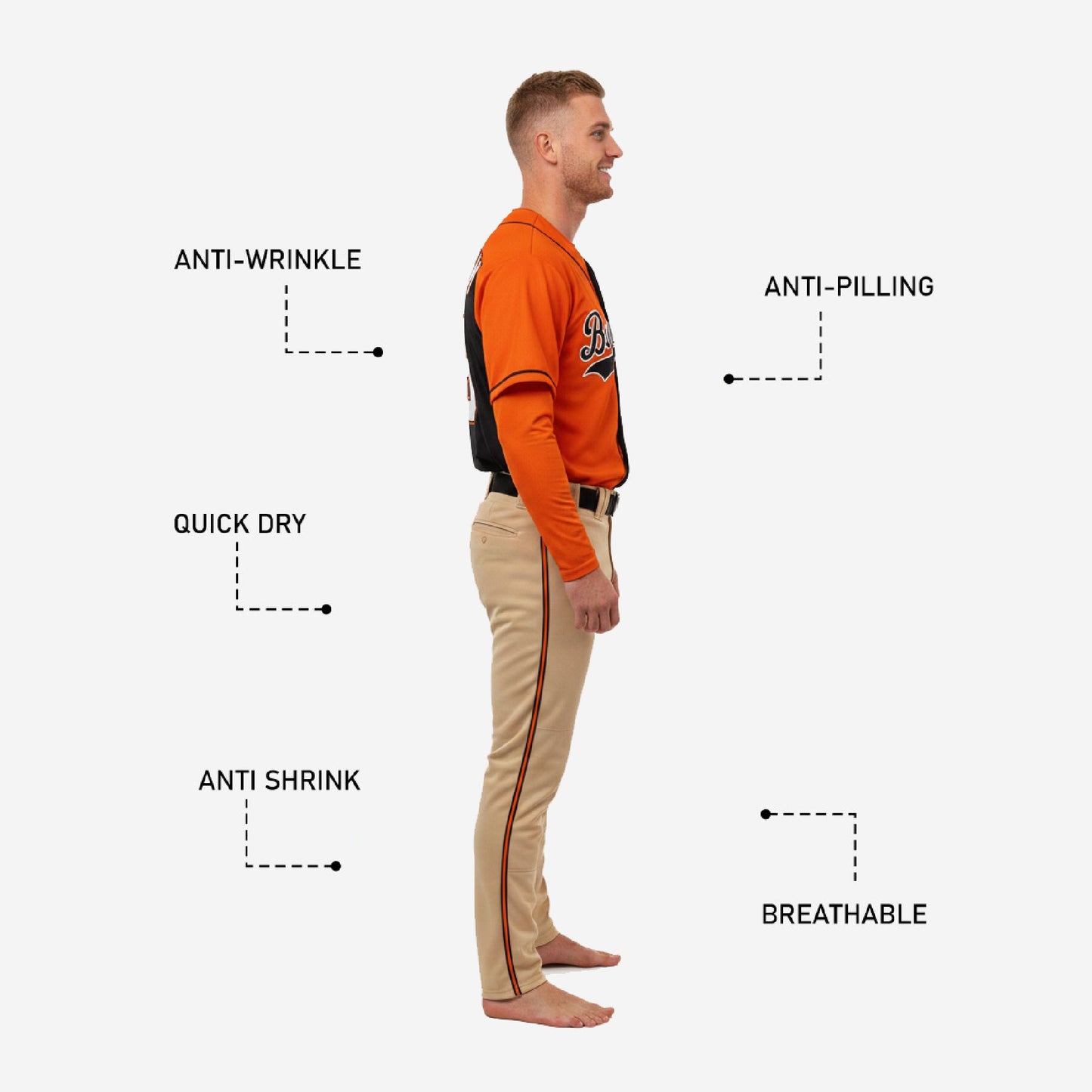 Custom Baseball Team Uniform - Jersey & Pants Custom Name Number Flame Black