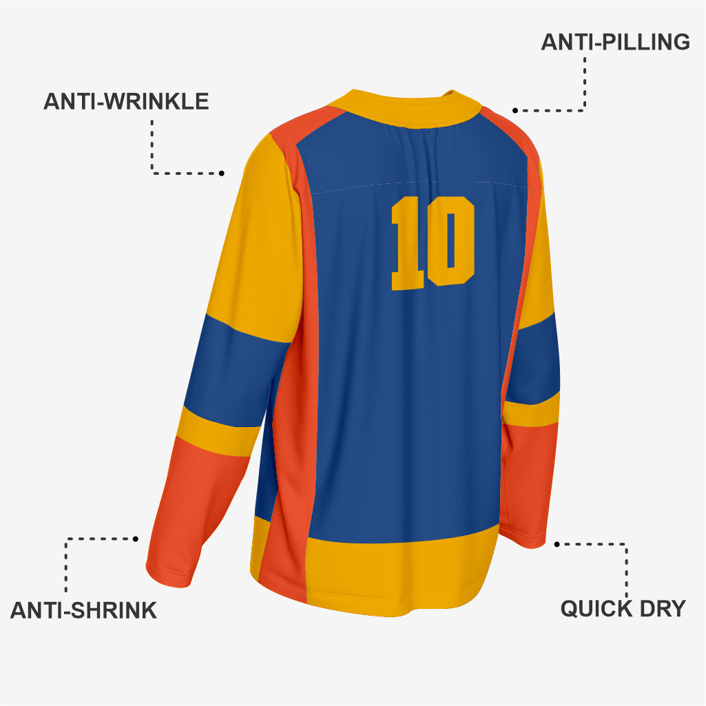 Orange/Blue Custom Ice Hockey Jersey – Team Wear - K2 Sportswear | Custom Sports Uniforms & Apparels - K2 Sportswear