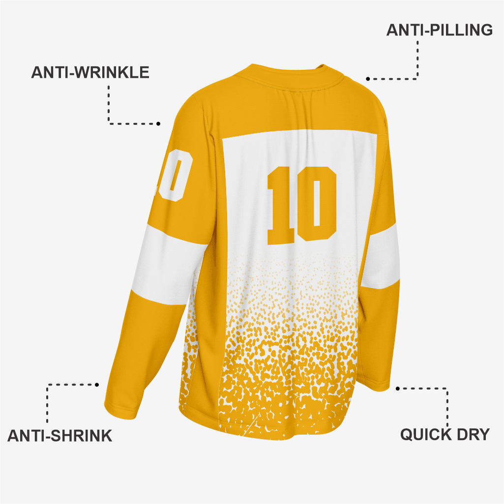 Gold Custom Ice Hockey Jersey – Team Wear - K2 Sportswear | Custom Sports Uniforms & Apparels - K2 Sportswear