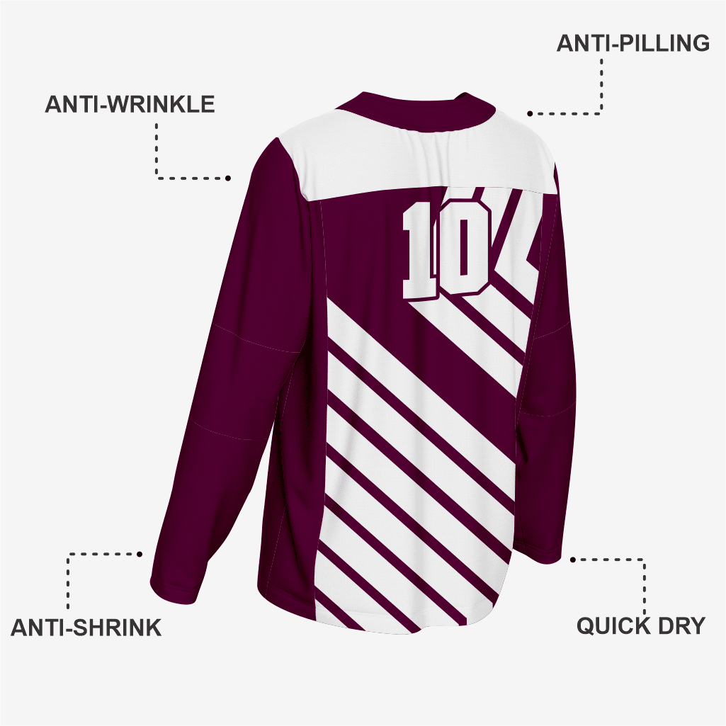 Custom Ice Hockey Jersey in Dark Purple - K2 Sportswear | Custom Sports Uniforms & Apparels - K2 Sportswear