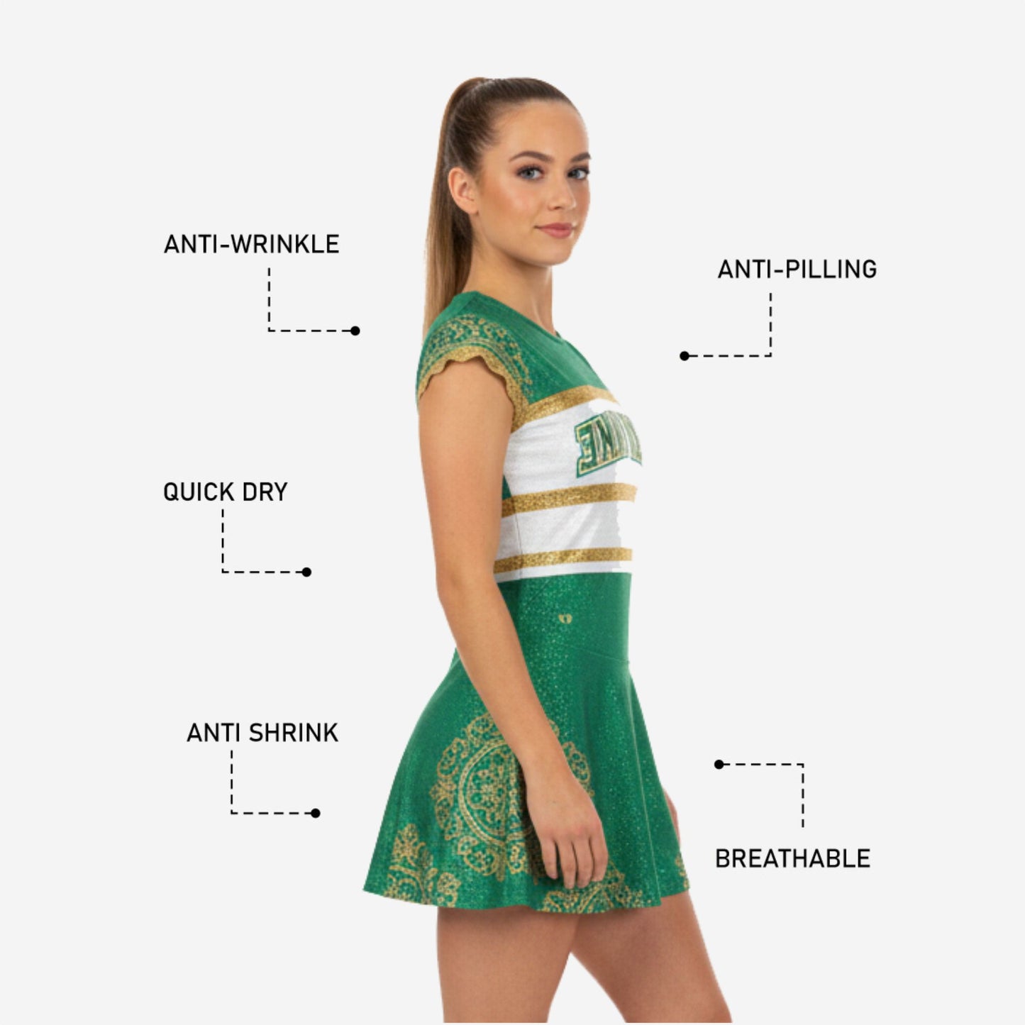 Personalized Cheer Competition Dress - Cheer Uniform in Green
