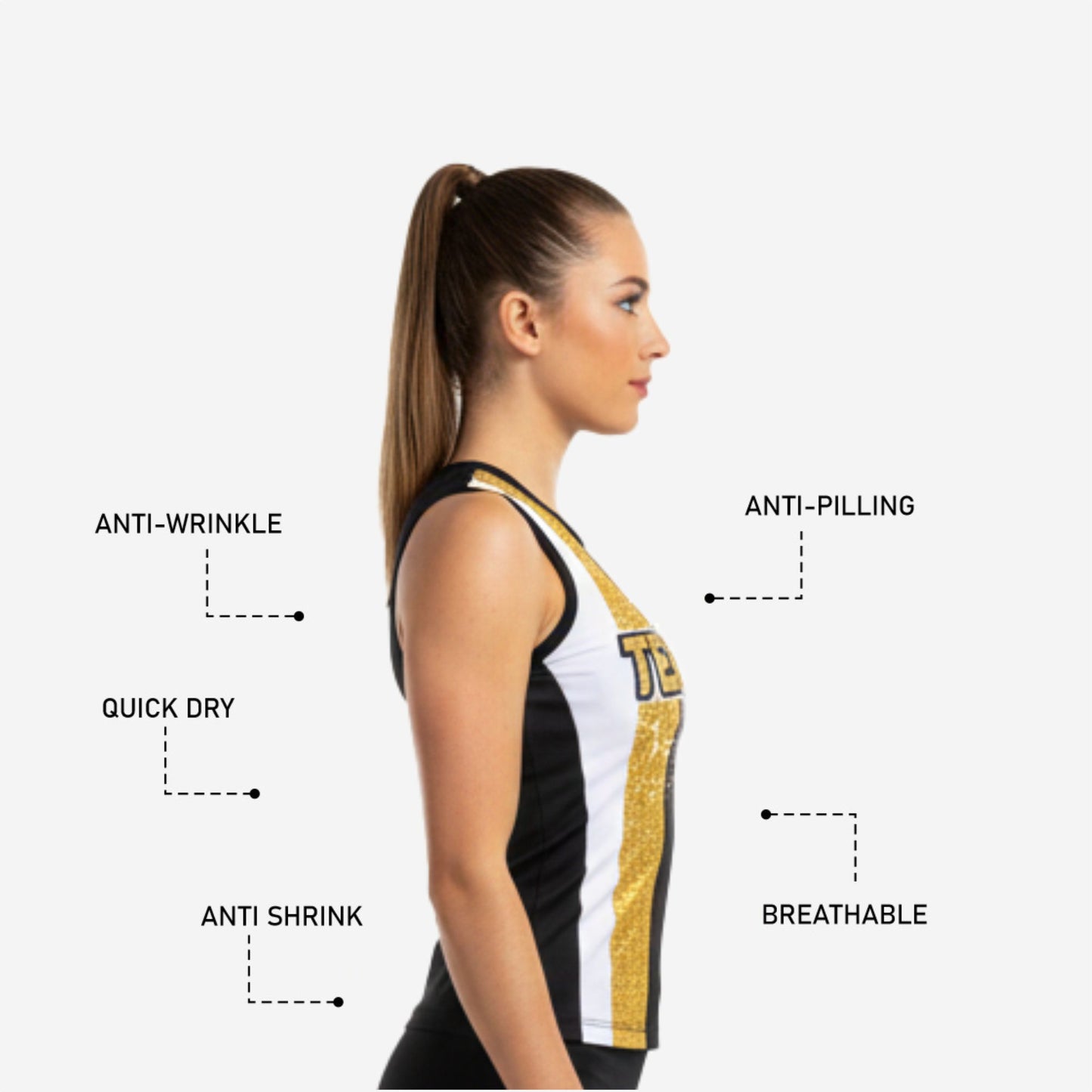 Sleeveless Personalized Cheerleading Shell Tops | Custom Team Uniforms | Sublimation Print