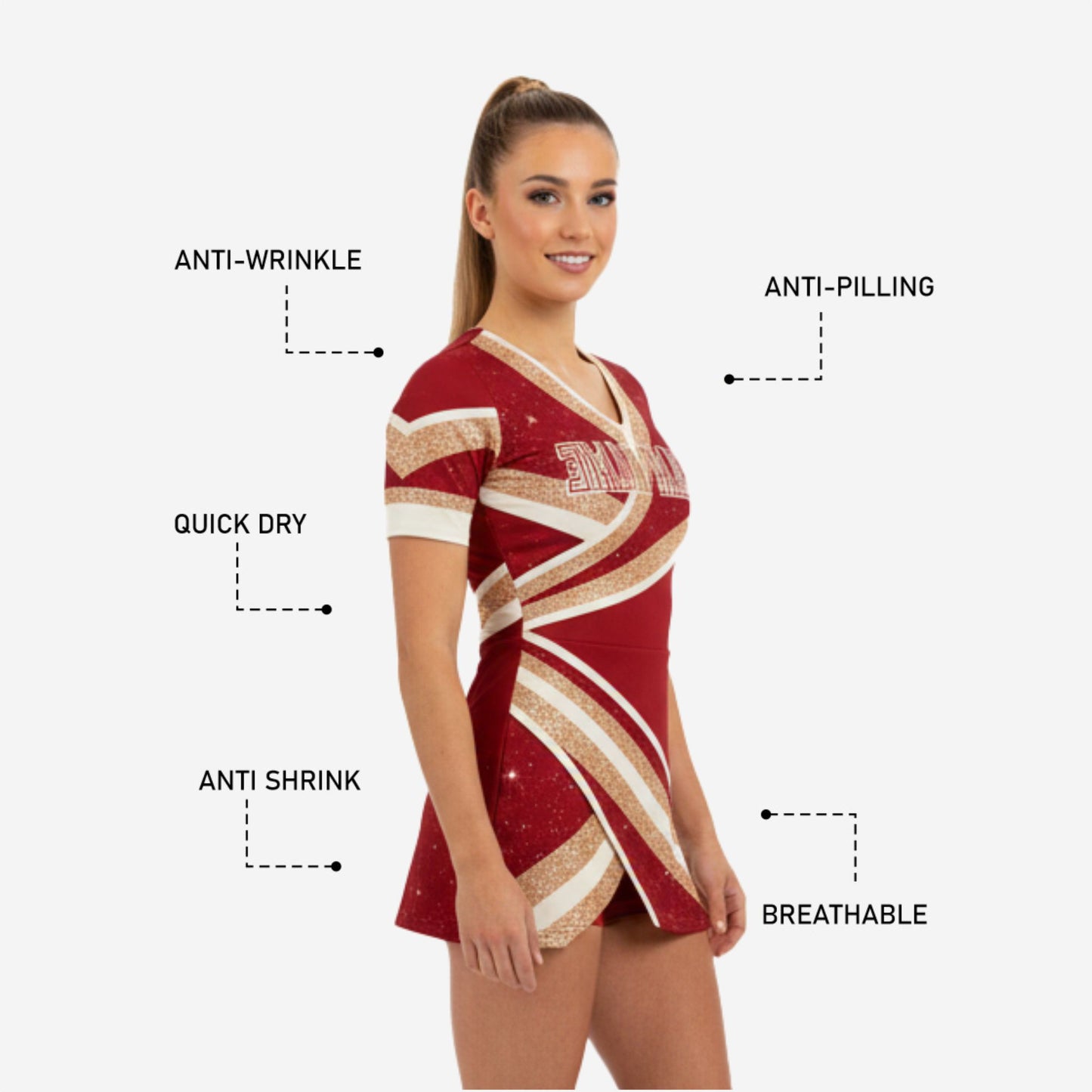 Personalized Cheer Competition Dress - Cheer Uniform in Red