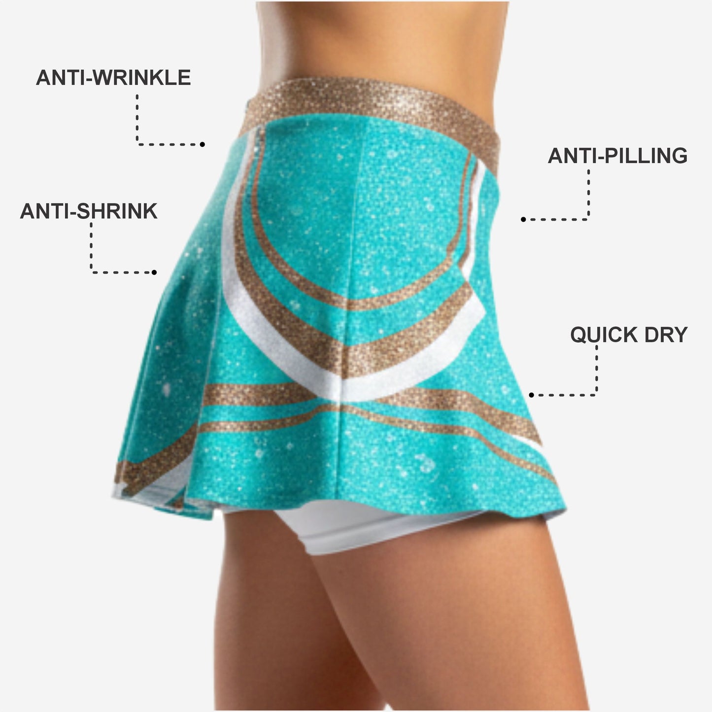 Custom Cheerleading Skirt - Pleated Cheer Skirt Team Design