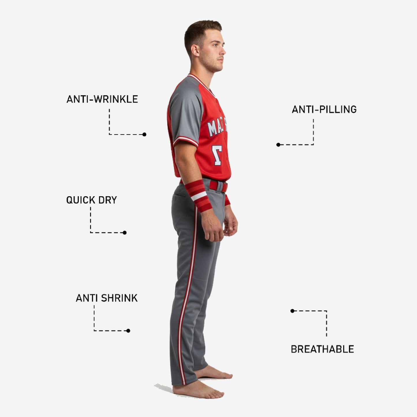 Personalized Baseball Uniform Set - Custom Jersey Pants Sublimation Team Design