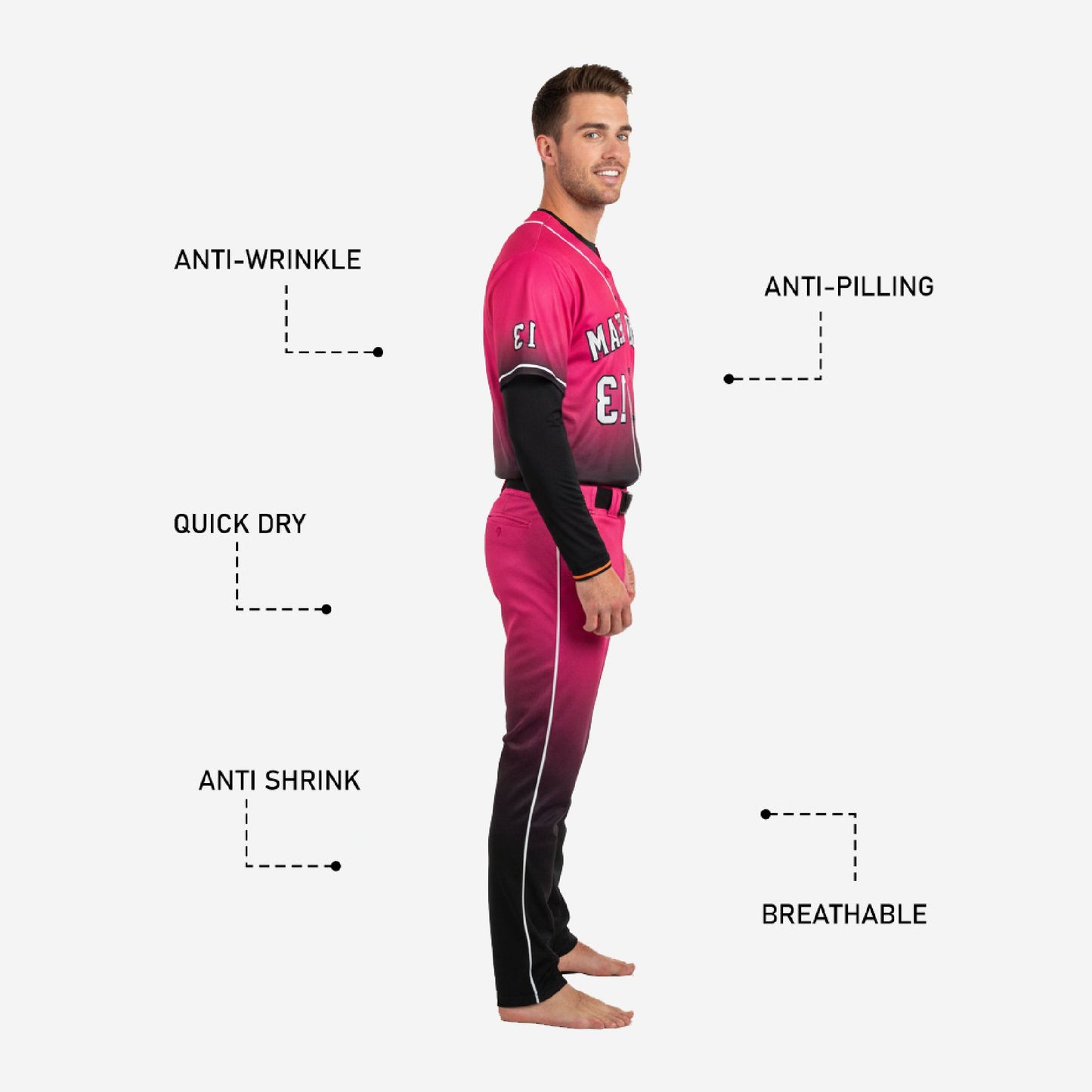 Personalized Baseball Uniform Set - Custom Jersey Pants Sublimation Team