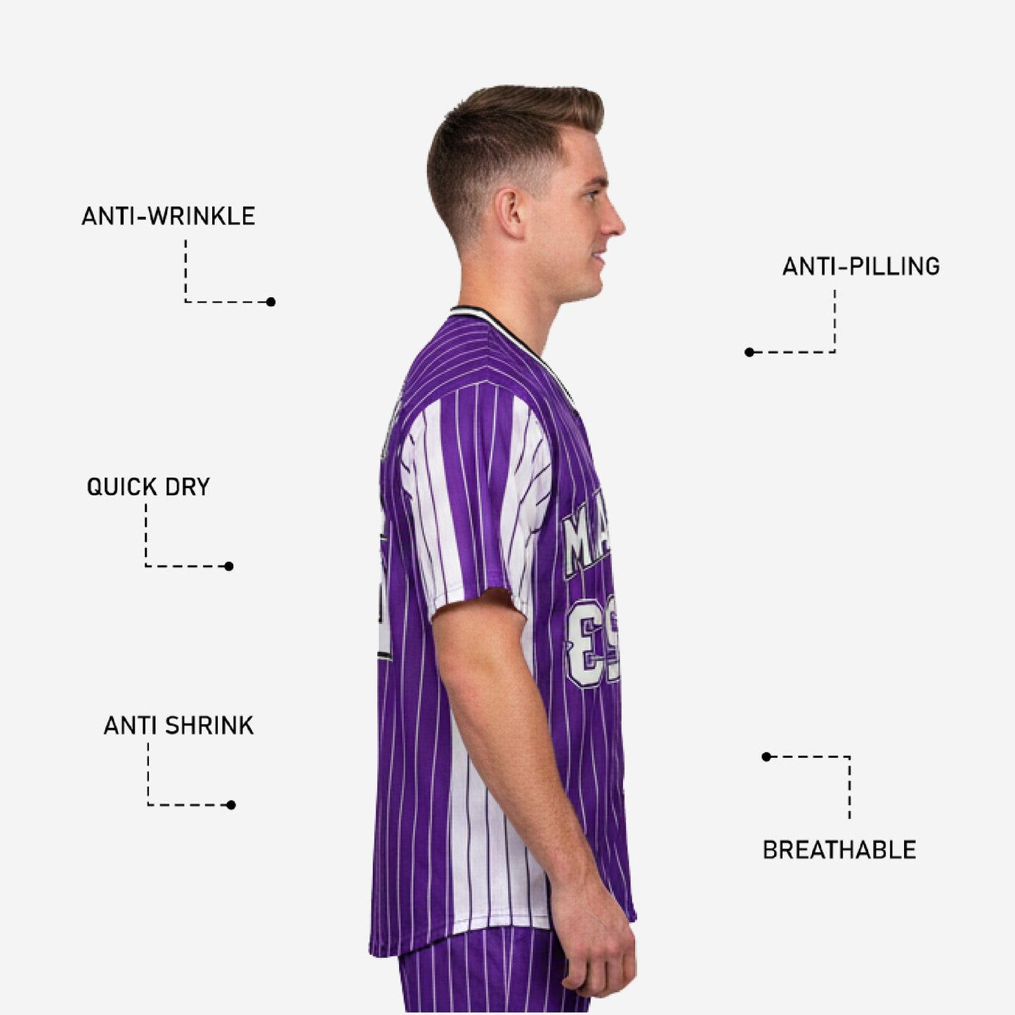 Personalized Baseball Jersey - Custom Pinstripe Sublimation Print Team Jersey