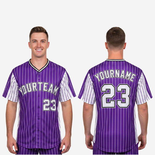 Personalized Baseball Jersey - Custom Pinstripe Sublimation Print Team Jersey