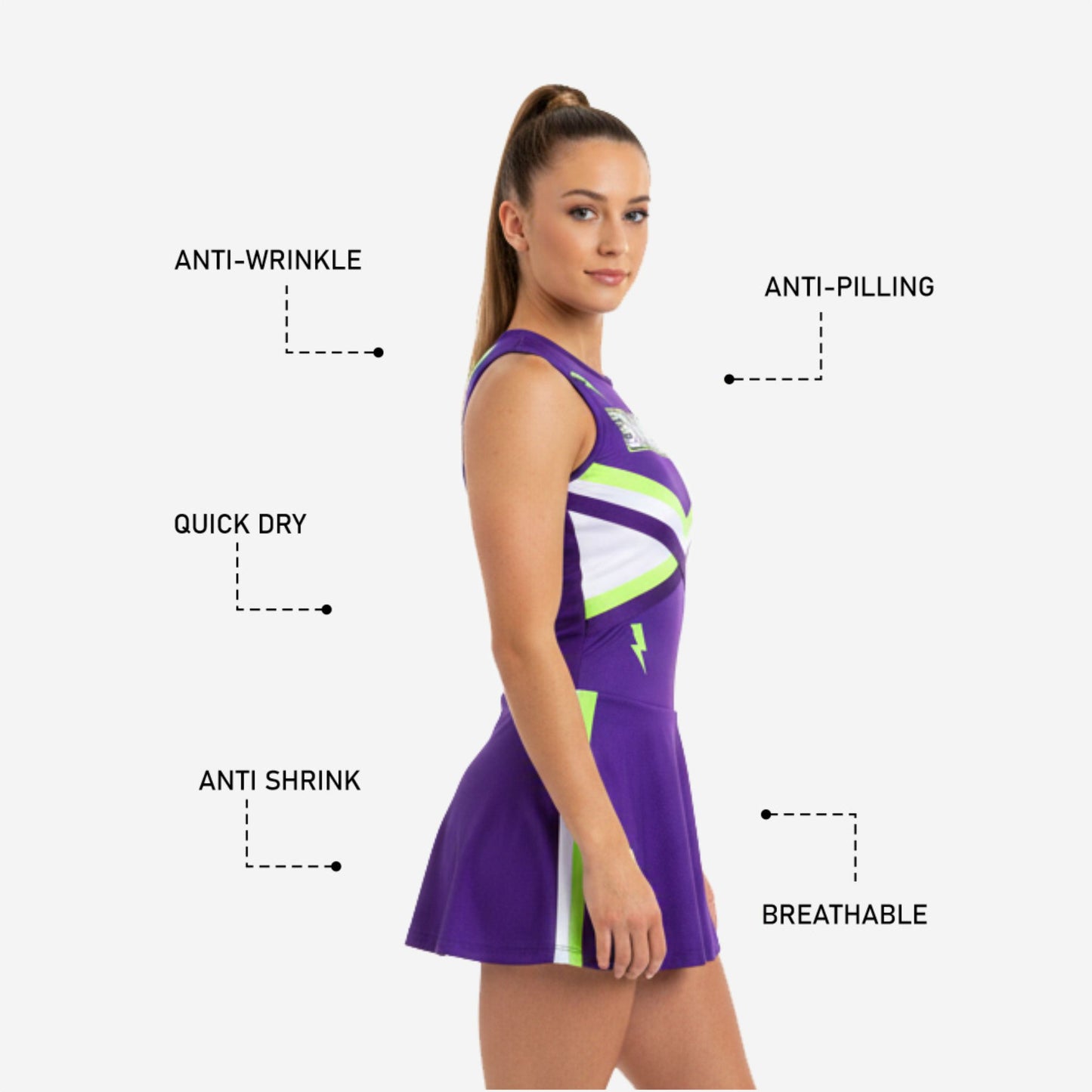 Personalized Cheer Competition Dress - Girls Cheer Uniform in Purple