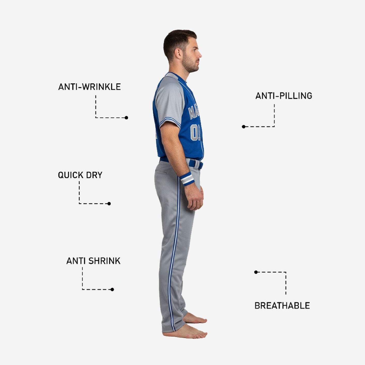 Personalized Baseball Uniform Set - Custom Jersey Pants Sublimation Team