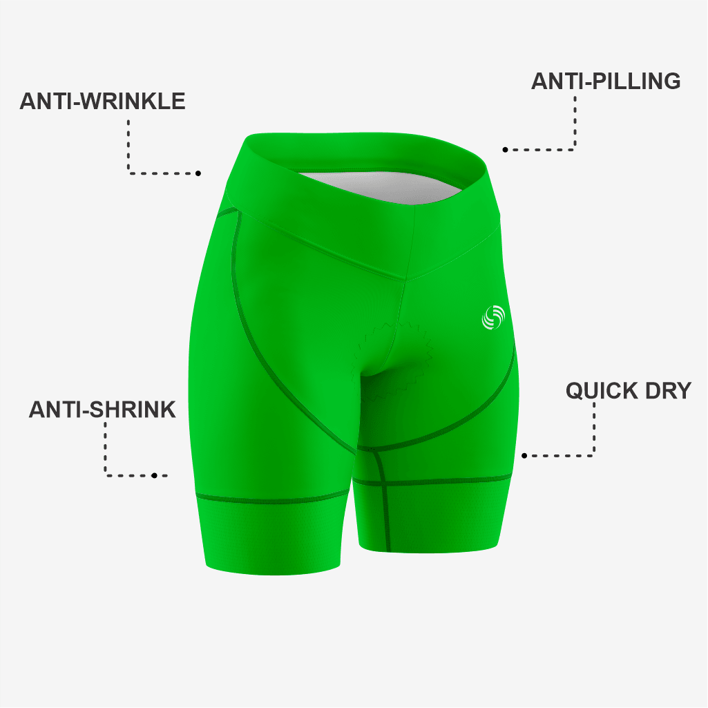 Personalized Green Women's Cycling Shorts - K2 Sportswear | Custom Sports Uniforms & Apparels - K2 Sportswear