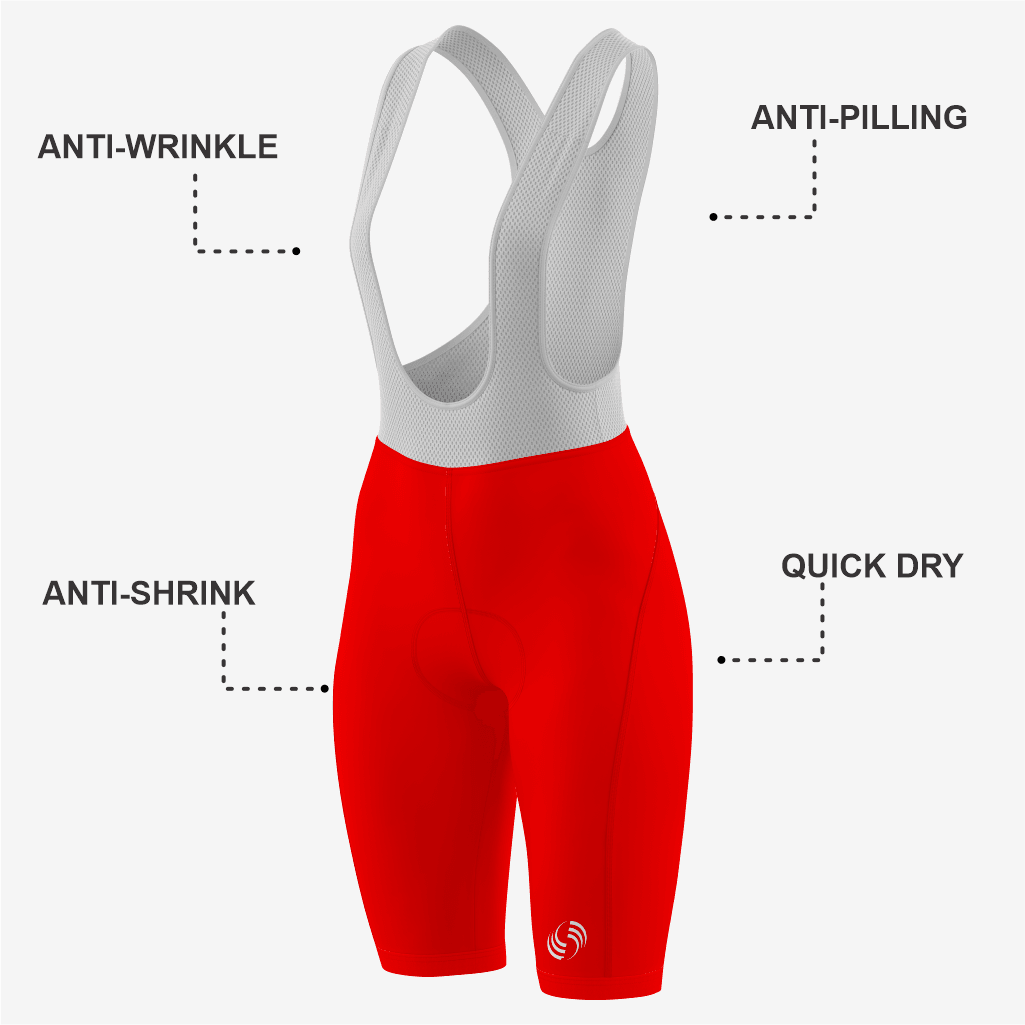 Premium Custom Red Cycling Bib Shorts for Women - K2 Sportswear | Custom Sports Uniforms & Apparels - K2 Sportswear