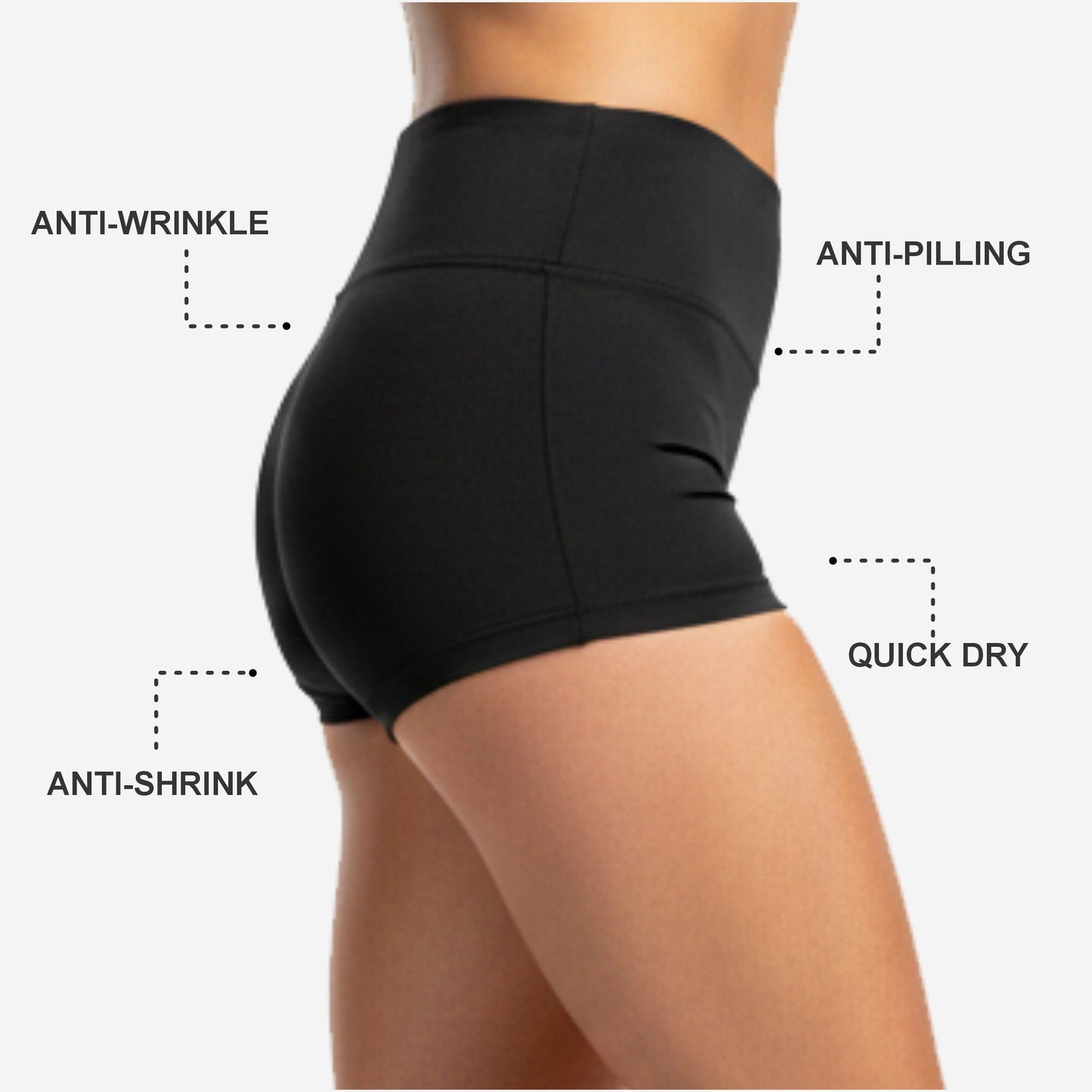 Black Custom Cheerleading Shorts - Competition Athletic Shorts