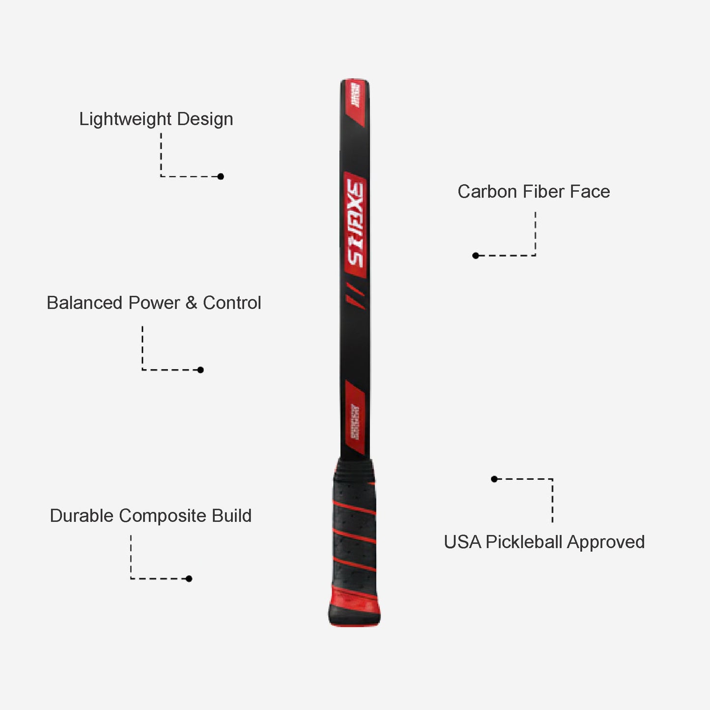 Custom Pickleball Paddle - Graphite Pickleball Racket in Black - K2 Strike Paddle