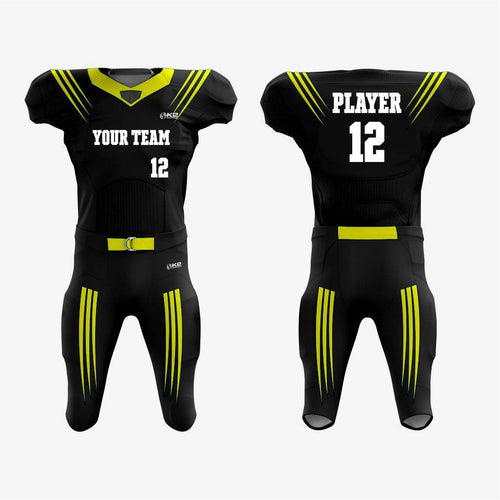 Black/Yellow American Football Kit for Men/Women/Youth - K2 Sportswear | Custom Sports Uniforms & Apparels - K2 Sportswear