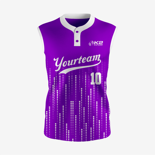 Premium Purple Sleeveless Softball Jersey with 2 Buttons - K2 Sportswear | Custom Sports Uniforms & Apparels - K2 Sportswear