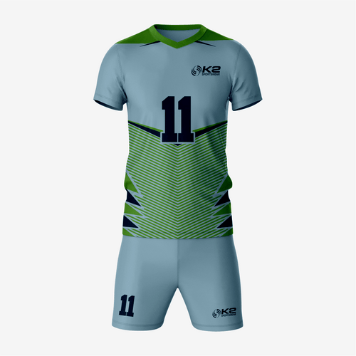 Premium Custom Cadet Grey Volleyball Uniform Set - K2 Sportswear | Custom Sports Uniforms & Apparels - K2 Sportswear