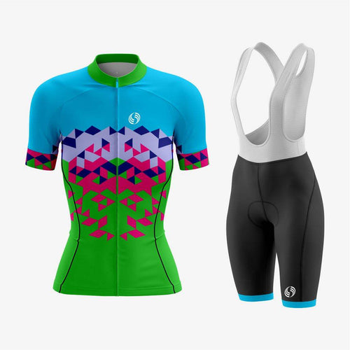 Custom Blue & Green Women's Cycling Kit – Pro Fit - K2 Sportswear | Custom Sports Uniforms & Apparels - K2 Sportswear