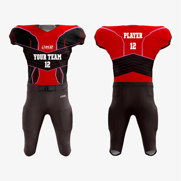 Custom Black/Red American Football Jersey/Kit – Unisex - K2 Sportswear | Custom Sports Uniforms & Apparels - K2 Sportswear