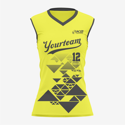 Yellow Women’s Sleeveless V Neck Softball Jersey - K2 Sportswear | Custom Sports Uniforms & Apparels - K2 Sportswear