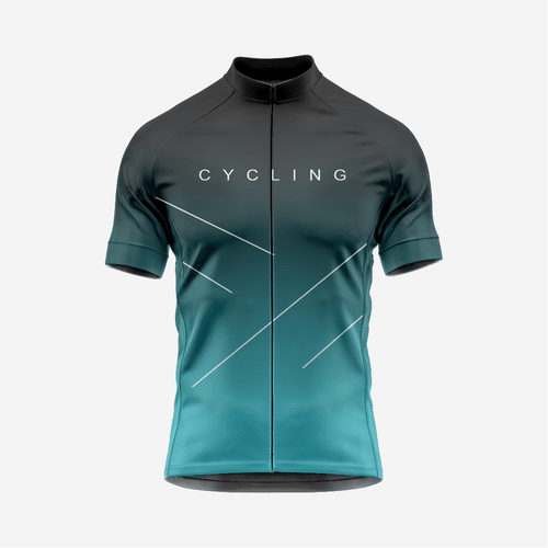 Premium Men's Cycling Short Sleeve Jersey in Cyan - K2 Sportswear | Custom Sports Uniforms & Apparels - K2 Sportswear