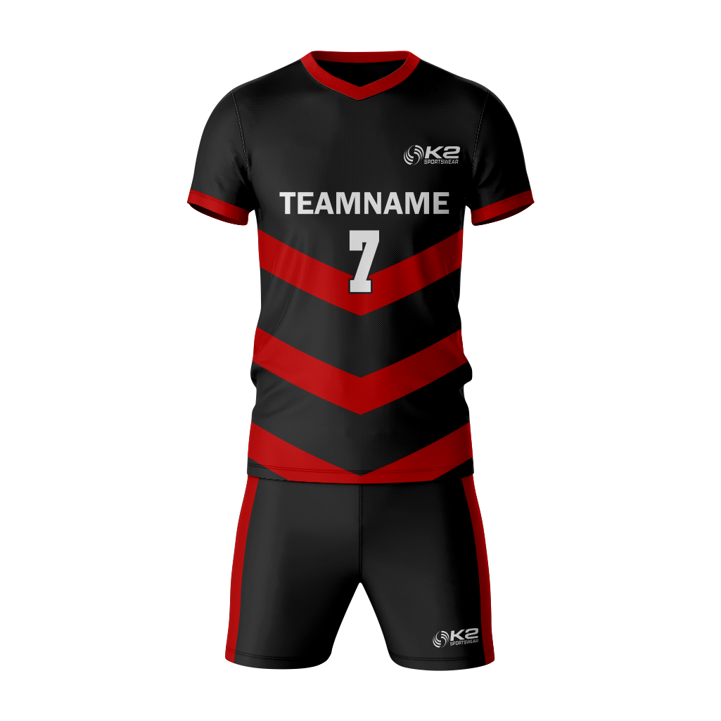 Custom Flag Football Uniform Set in Black/Red