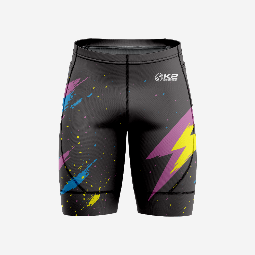 Black Mens Padded Bicycle Shorts with Breathable Compression Fabric