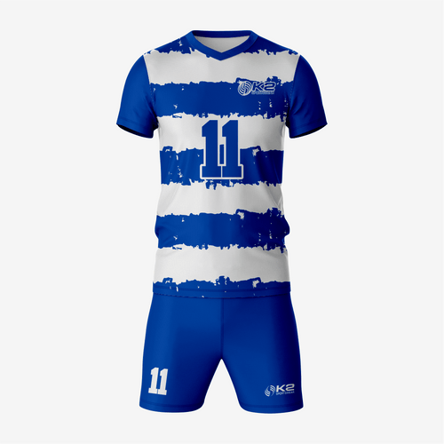 White/Blue Custom Volleyball Uniform Set for Teams - K2 Sportswear | Custom Sports Uniforms & Apparels - K2 Sportswear