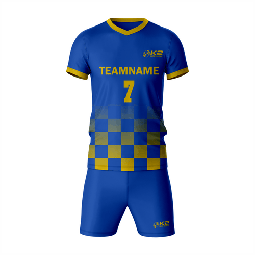Custom Gold/Blue Flag Football Uniform Set