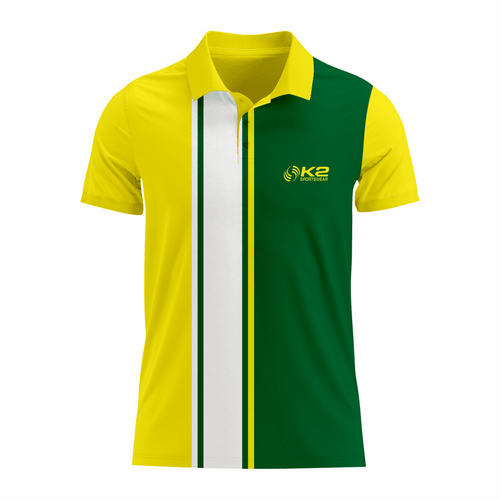 Basketball Polo Shirt in Yellow and Green RSBPS-007 - K2 Sportswear | Custom Sports Uniforms & Apparels - K2 Sportswear