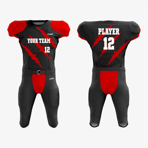 Black/Red Personalized American Football Uniform for Men/Women/Youth - K2 Sportswear | Custom Sports Uniforms & Apparels - K2 Sportswear