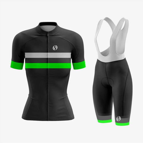Personalized Women's Cycling Kit – Green/Grey/Black - K2 Sportswear | Custom Sports Uniforms & Apparels - K2 Sportswear