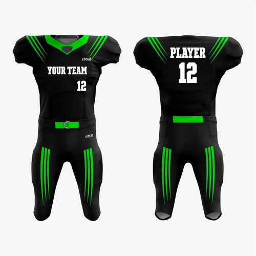 Black/Green American Football Kit for Men/Women/Youth - K2 Sportswear | Custom Sports Uniforms & Apparels - K2 Sportswear