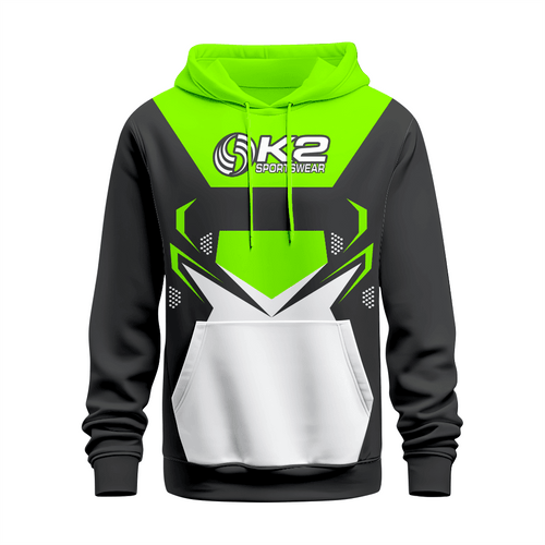 Basktetball Hoodie in Black & Bright Green RSBH-004 - K2 Sportswear | Custom Sports Uniforms & Apparels - K2 Sportswear