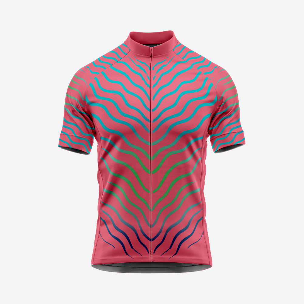 Mens Short Sleeve Cycling Jersey Dark Pink Lightweight Bike Apparel