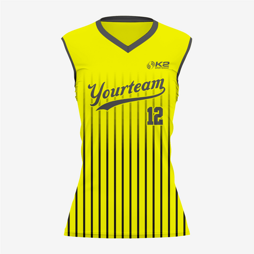Custom Softball Sleeveless V Neck Jersey – Yellow - K2 Sportswear | Custom Sports Uniforms & Apparels - K2 Sportswear