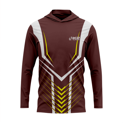 Basktetball T-Shirt Hoodie in Dark Brown RSBH-009 - K2 Sportswear | Custom Sports Uniforms & Apparels - K2 Sportswear