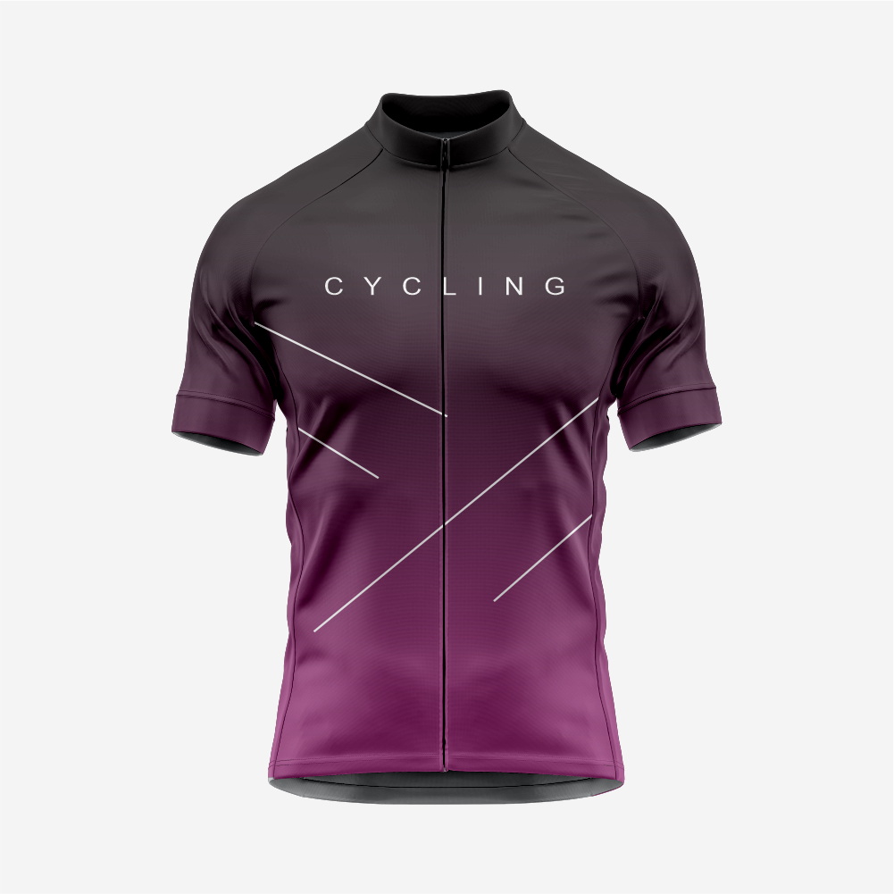 Premium Men's Cycling Short Sleeve Jersey in Dark Purple