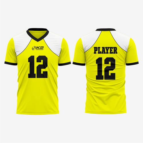 Custom Football Fan Jersey - Yellow - K2 Sportswear | Custom Sports Uniforms & Apparels - K2 Sportswear