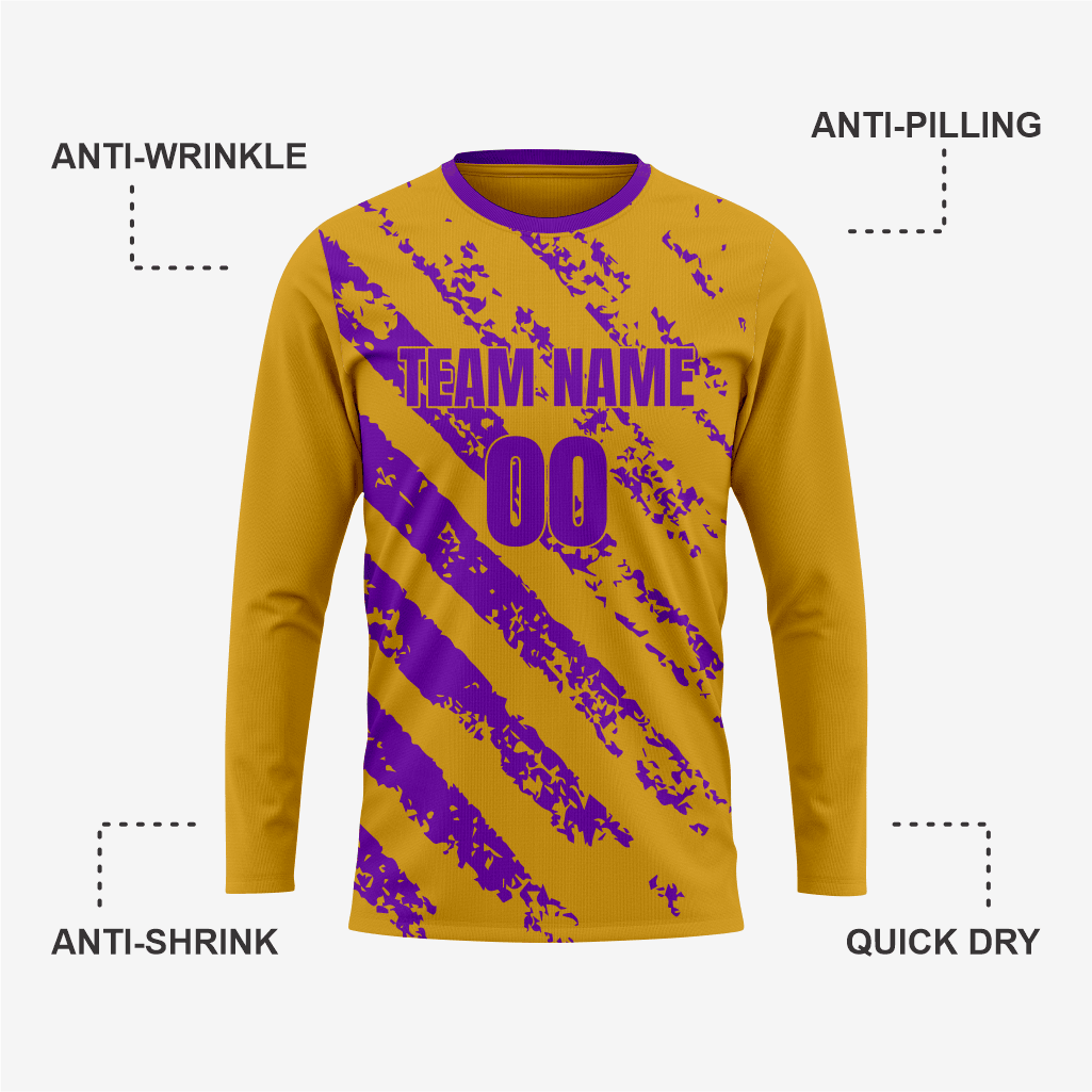 Premium Goalkeeper Jersey in Gold and Purple - K2 Sportswear | Custom Sports Uniforms & Apparels - K2 Sportswear