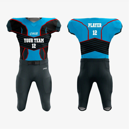 Custom Black/Blue American Football Jersey/Kit – Unisex